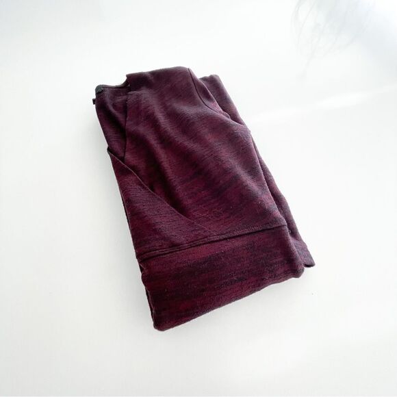 RW & CO. Sweater Knit Dress V-Neck Crossover Neckline Burgundy Black Women's S - Picture 10 of 11